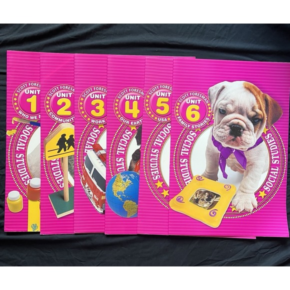 Other - SCOTT FORESMAN Unit 1-6 Lot Social Studies GIANT Classroom Size 16x24 Books